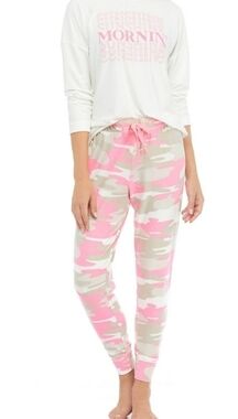 Crown & Ivy Pink Camo Jogger Pajamas Women's Sz S